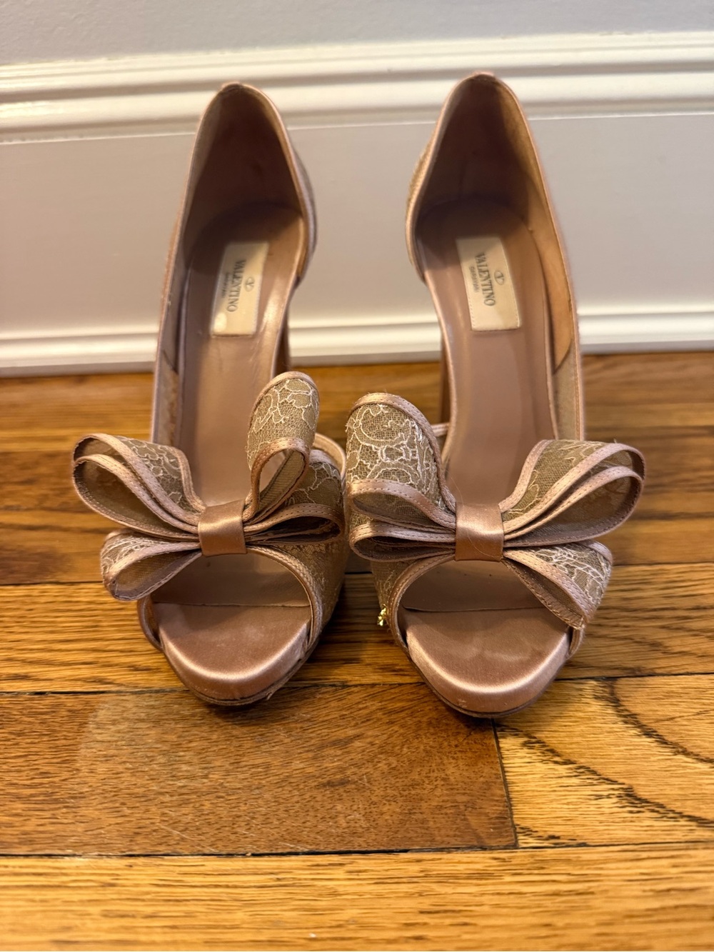 Valentino Garavani D’orsay peep toe pump